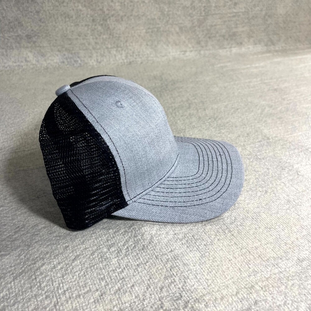 NEW Gray/Black 100% Cotton Baseball Trucker Hat Unbranded